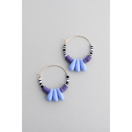 GNDE29 lavender and purple hoop earrings