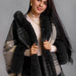 Faux Fur Kimono Plaid