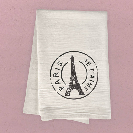 Paris Stamp - Tea Towel: No Loop (27" x 27")