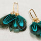 Peacock Feather Statement Tassel Earrings