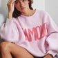 IT2389 'TIS THE SEASON & L'AMOUR' Lettering Sweater: Pink / S-M-L (2-2-2)