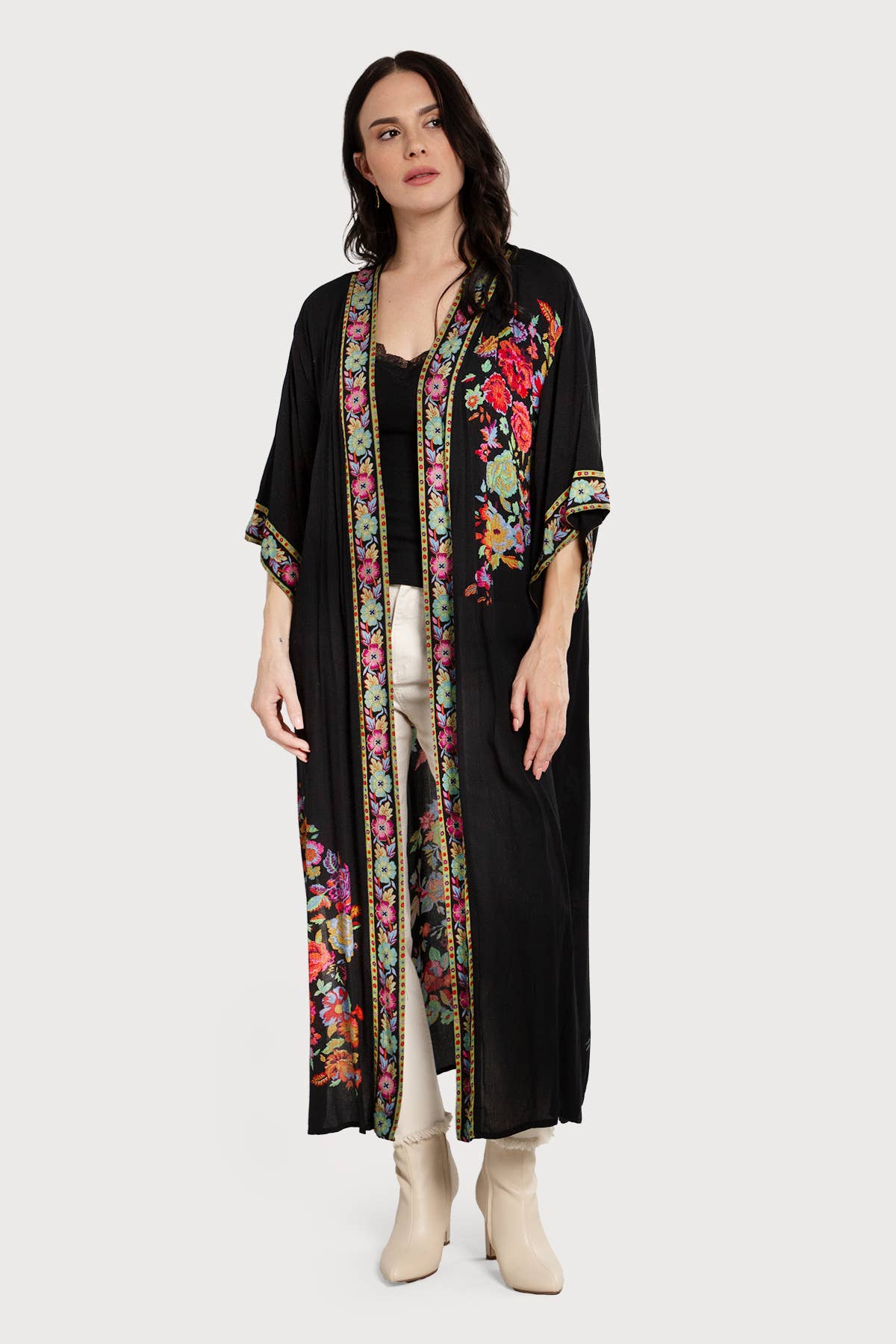 Secret Garden Duster Kimono: Ivory