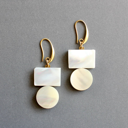 ISLE17 Mother-of-pearl geometric earrings