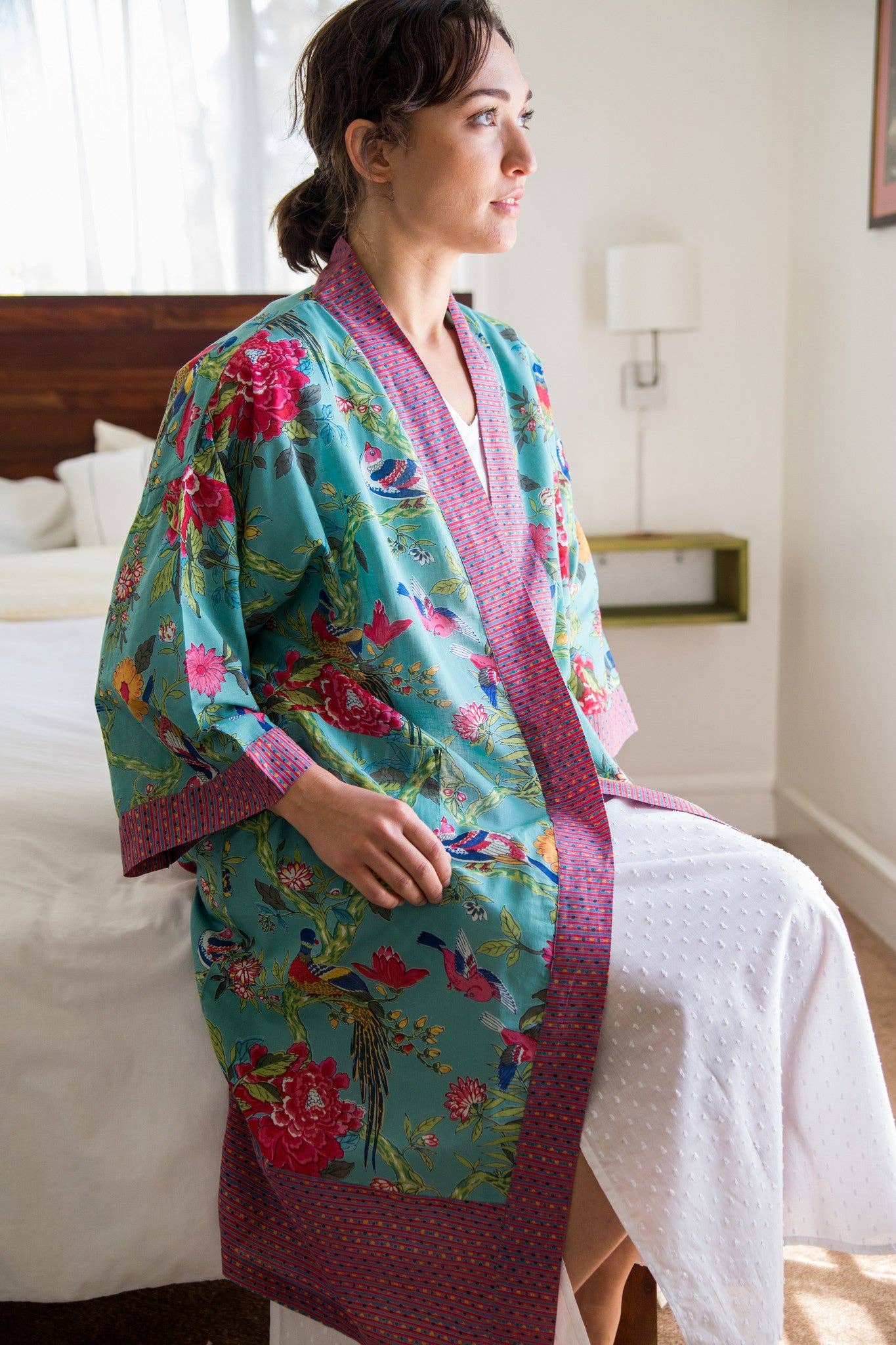 BIRD TEAL KIMONO