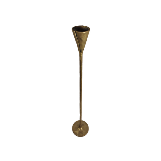 Tall  & Thin Hand made Candle holder Brushed Brass