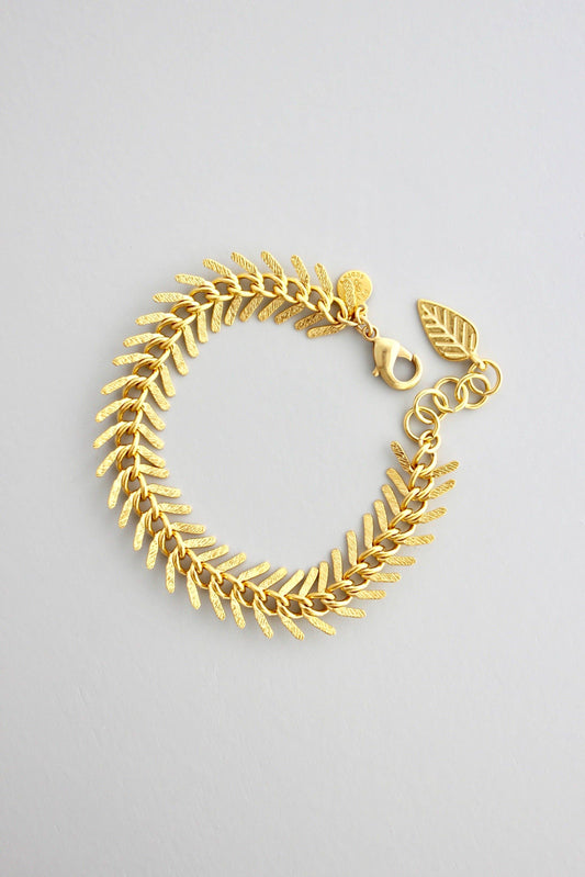 DORB02 Gold Chain Fish Bone Bracelet