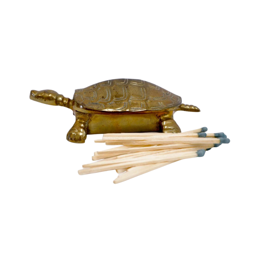 Brass Tortoise Stash Box/ Match Holder