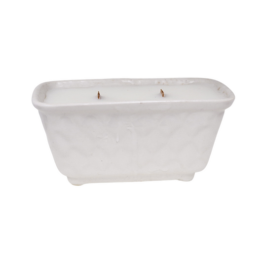 Dove White Mid Century Planter