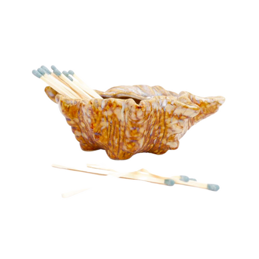 Ceramic Conch Shell Match Holder