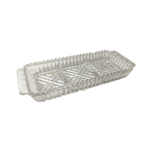 MCM Rectangular Divided Crystal Appetizer Tray