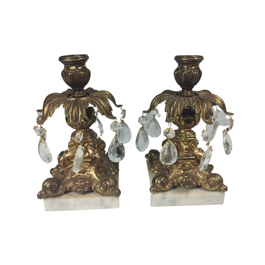 Italian Rocco Ornate Pair Bronze