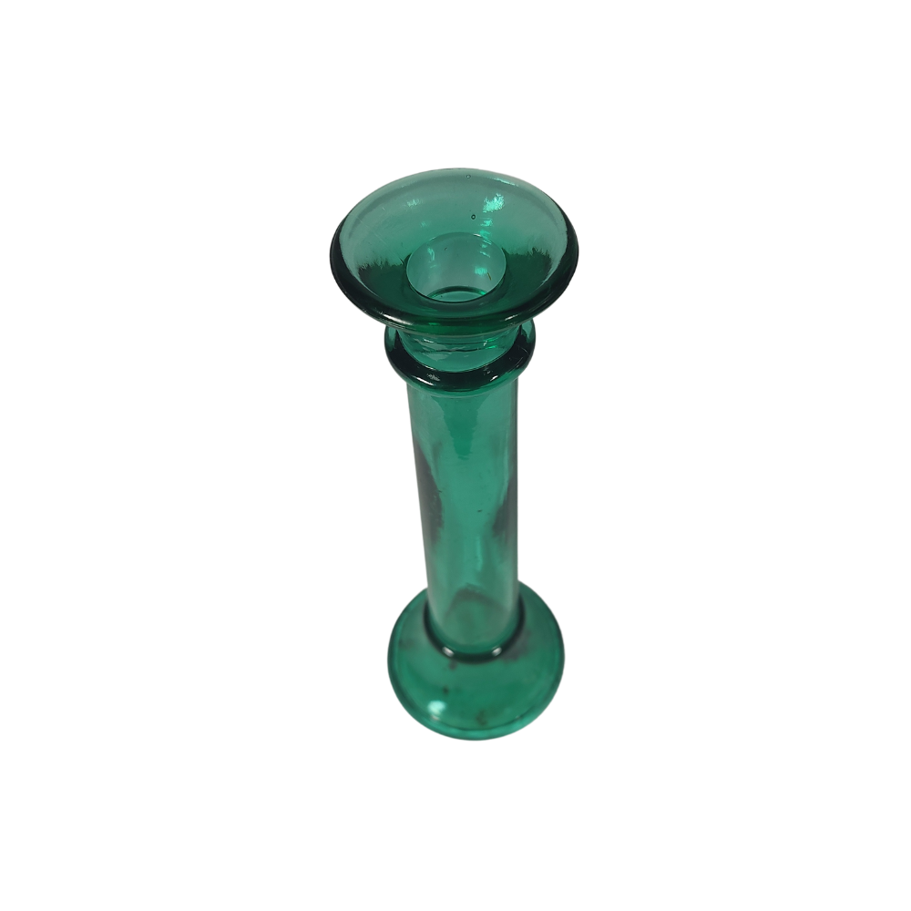 Vintage Green Glass Candle Holder