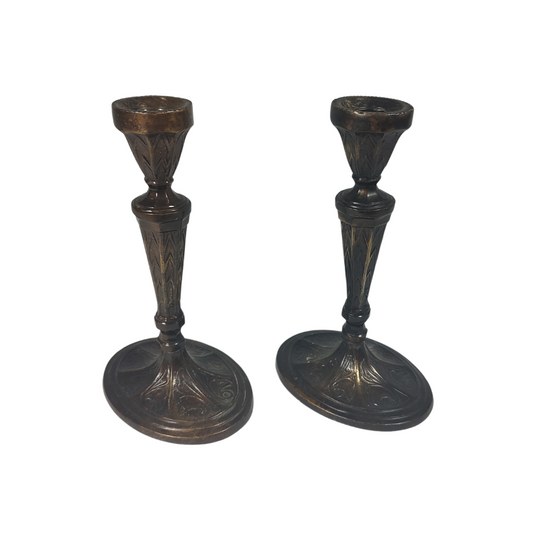 Dark Bronze Vintage Candle Holders