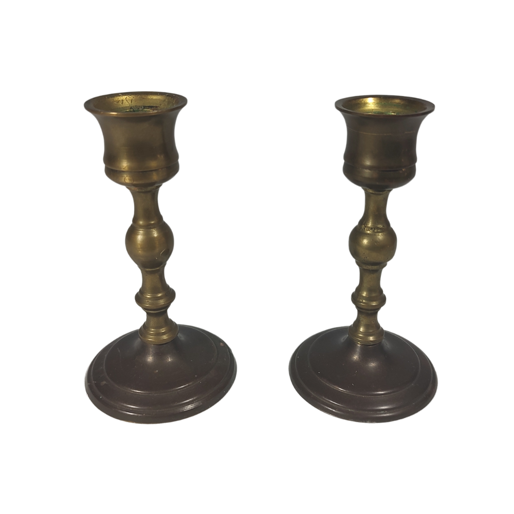 Classic Brass Candle Holder Pair