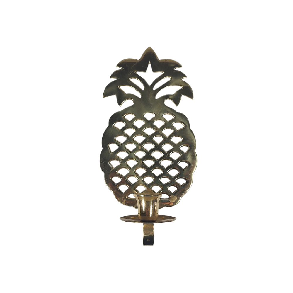 Polished Brass Lattice Pineapple Sconce