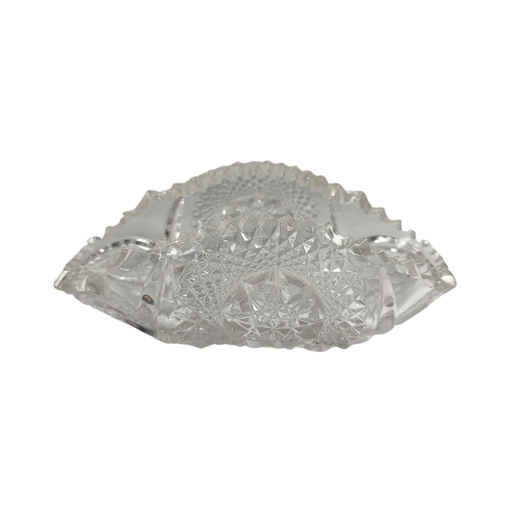 Crystal Curled Dish Sage Brush Holder