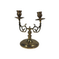 1960's Aged Brass Double Candle Holder Candelabra
