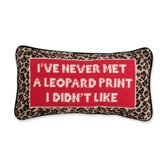 Leopard Print Needlepoint Pillow