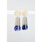 GNDE40 gray and blue post earrings