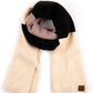 C.C Color Block Knit Scarf: Black
