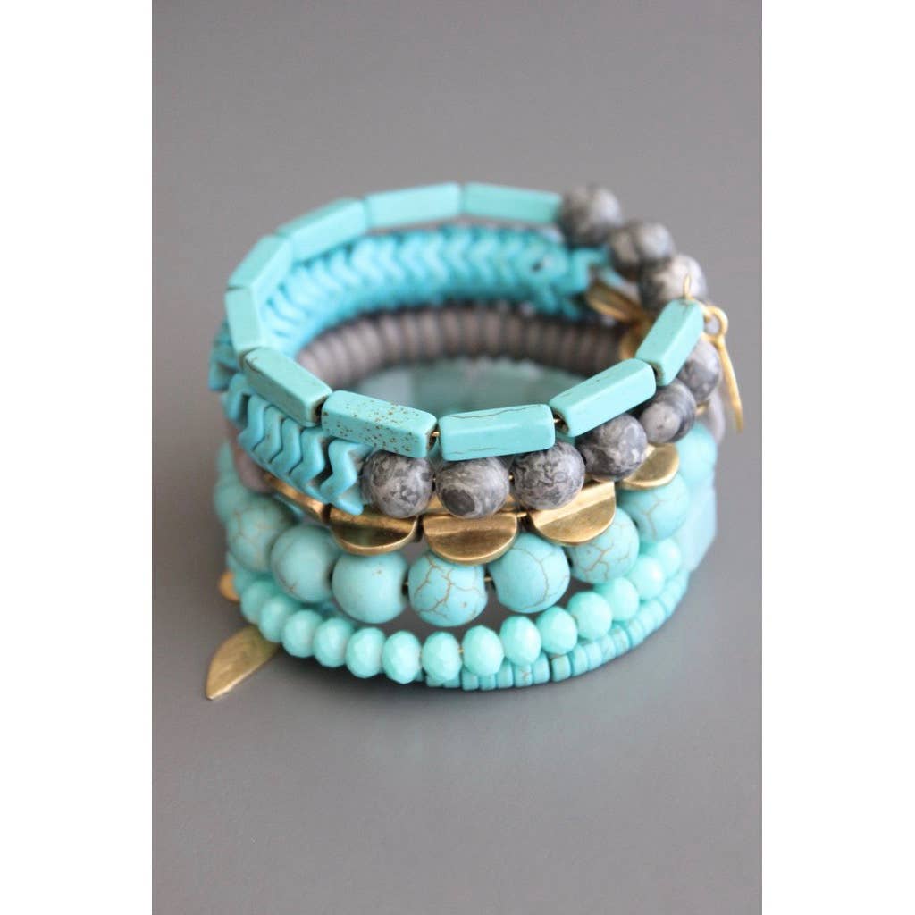 ZLDB03 Turquoise stone wrap bracelet